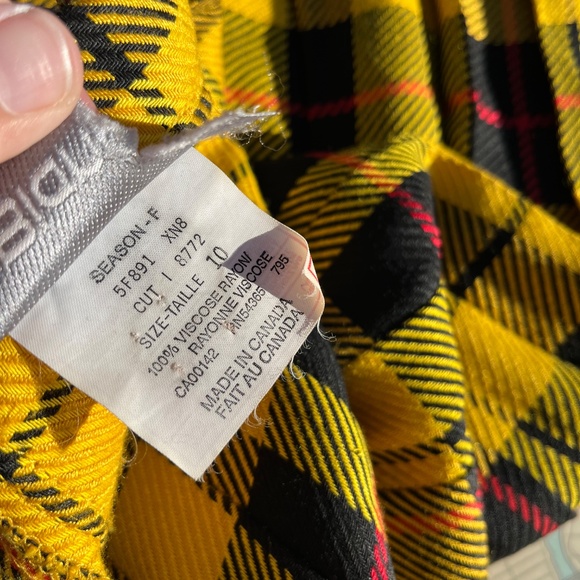 Vintage Yellow Plaid Kilt Skirt - Picture 6 of 6